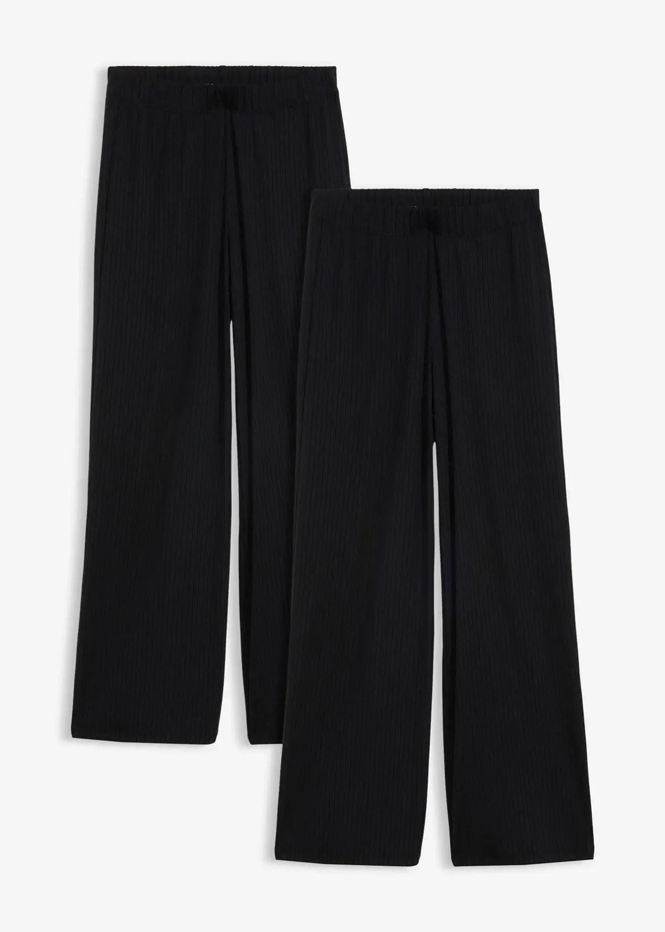Femme bonprix Pantalons|Lot de 2 pantalons en jersey côtelé