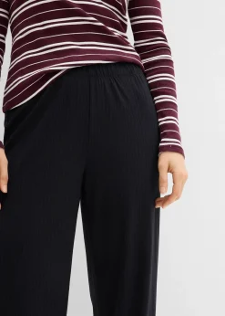 Femme bonprix Pantalons|Lot de 2 pantalons en jersey côtelé