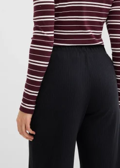 Femme bonprix Pantalons|Lot de 2 pantalons en jersey côtelé