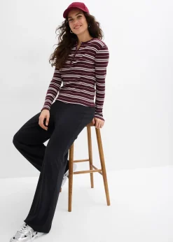 Femme bonprix Pantalons|Lot de 2 pantalons en jersey côtelé