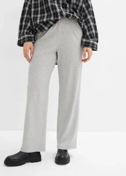 bonprix Lot de 2 pantalons en jersey côtelé|Femme Pantalons