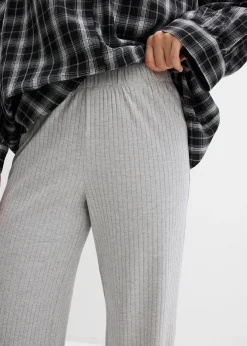 bonprix Lot de 2 pantalons en jersey côtelé|Femme Pantalons