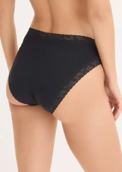 Femme bonprix Lingerie Coton|Bas|Lot de 5 slips maxi avec dentelle