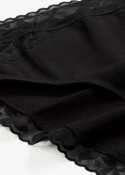 Femme bonprix Lingerie Coton|Bas|Lot de 5 slips maxi avec dentelle