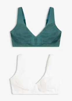 Femme bonprix Lingerie Coton|Soutiens-Gorge|Lot de 2 soutiens-gorge bralette coton sans armatures