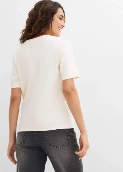 bonprix Lot de 2 T-shirts en jersey épais 100% coton|Femme Basiques|T-Shirts & Tops