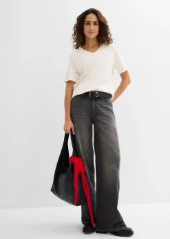 bonprix Lot de 2 T-shirts en jersey épais 100% coton|Femme Basiques|T-Shirts & Tops