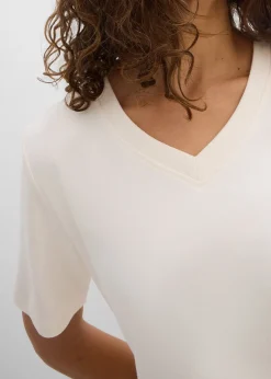 bonprix Lot de 2 T-shirts en jersey épais 100% coton|Femme Basiques|T-Shirts & Tops