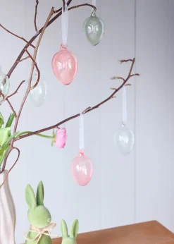 bonprix Décoration Murale|Accessoires Déco|Lot de 6 œufs à suspendre en verre