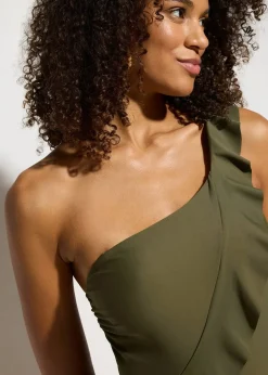 bonprix Maillot 1 pièce asymétrique à bretelle amovible|Femme Maillots 1 Pièce