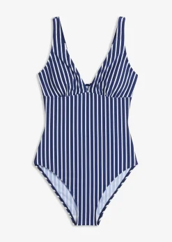 bonprix Maillot 1 pièce sculptant à décolleté plongeant, maintien modéré|Femme Maillots De Bain Gainants|Maillots 1 Pièce