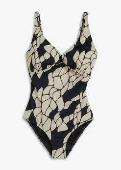 Femme bonprix Maillots De Bain Gainants|Maillots 1 Pièce|Maillot 1 pièce sculptant à col en V, maintien modéré