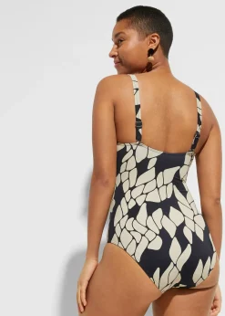 Femme bonprix Maillots De Bain Gainants|Maillots 1 Pièce|Maillot 1 pièce sculptant à col en V, maintien modéré