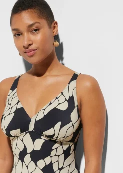 Femme bonprix Maillots De Bain Gainants|Maillots 1 Pièce|Maillot 1 pièce sculptant à col en V, maintien modéré