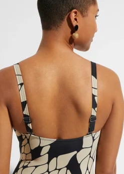 Femme bonprix Maillots De Bain Gainants|Maillots 1 Pièce|Maillot 1 pièce sculptant à col en V, maintien modéré