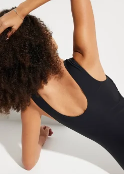 Femme bonprix Maillots De Bain Sport|Maillots De Bain Gainants|Maillot 1 pièce sculptant à col en V, maintien modéré