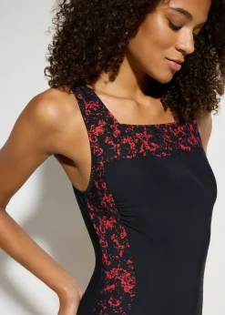 Femme bonprix Maillots De Bain Sport|Maillots De Bain Gainants|Maillot 1 pièce sculptant à encolure carrée, maintien modéré