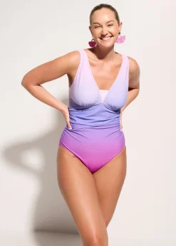Femme bonprix Maillots De Bain Gainants|Maillots 1 Pièce|Maillot 1 pièce sculptant à fronces, maintien modéré