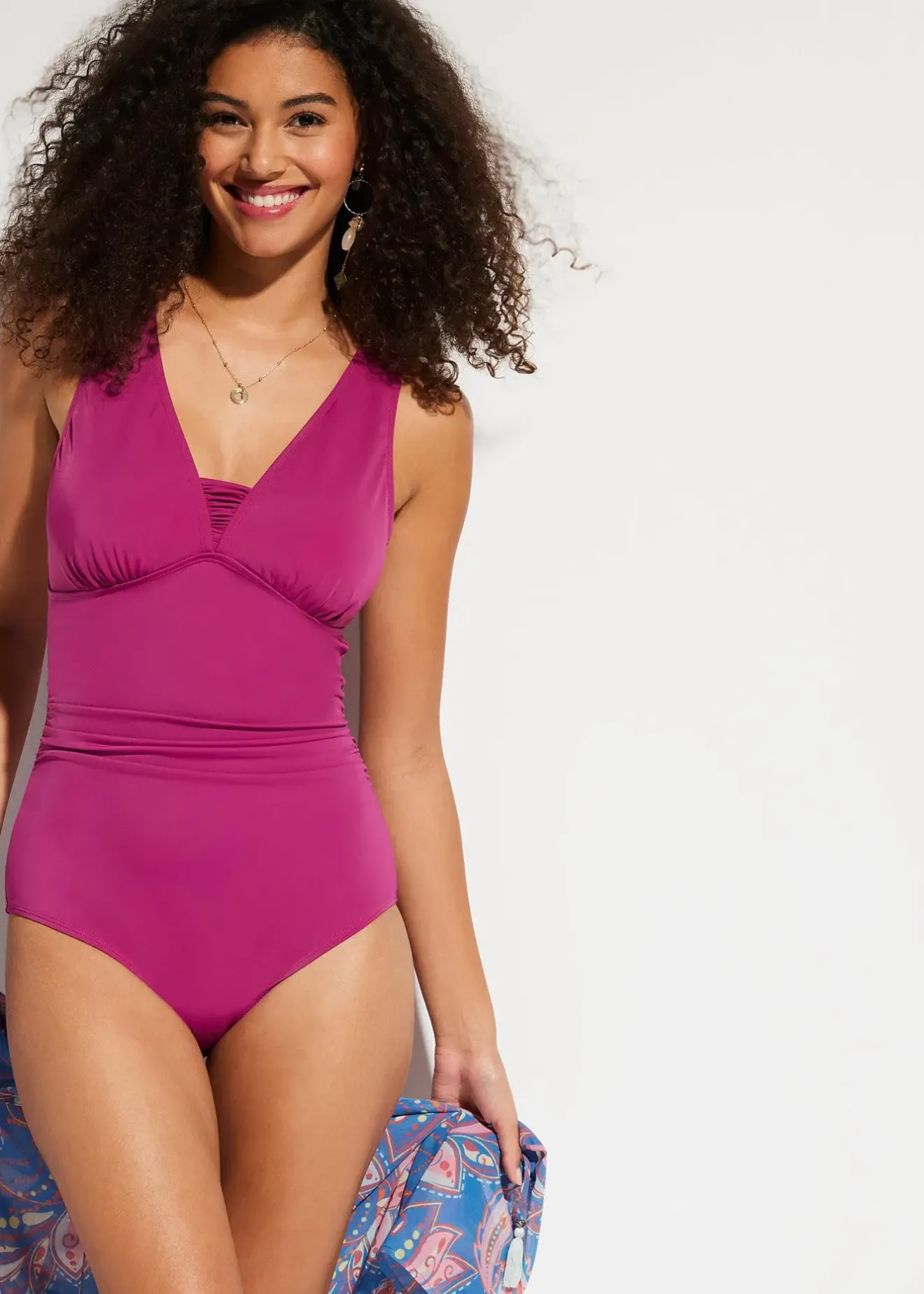 bonprix Maillot 1 pièce sculptant à bretelles larges, maintien modéré|Femme Maillots De Bain Gainants|Maillots 1 Pièce