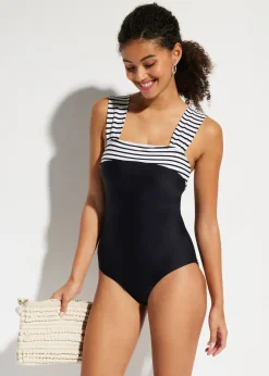 Femme bonprix Maillots De Bain Gainants|Maillots 1 Pièce|Maillot 1 pièce sculptant à bretelles larges, maintien modéré
