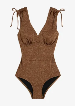 bonprix Maillot 1 pièce sculptant brillant, maintien léger|Femme Maillots De Bain Gainants|Maillots 1 Pièce