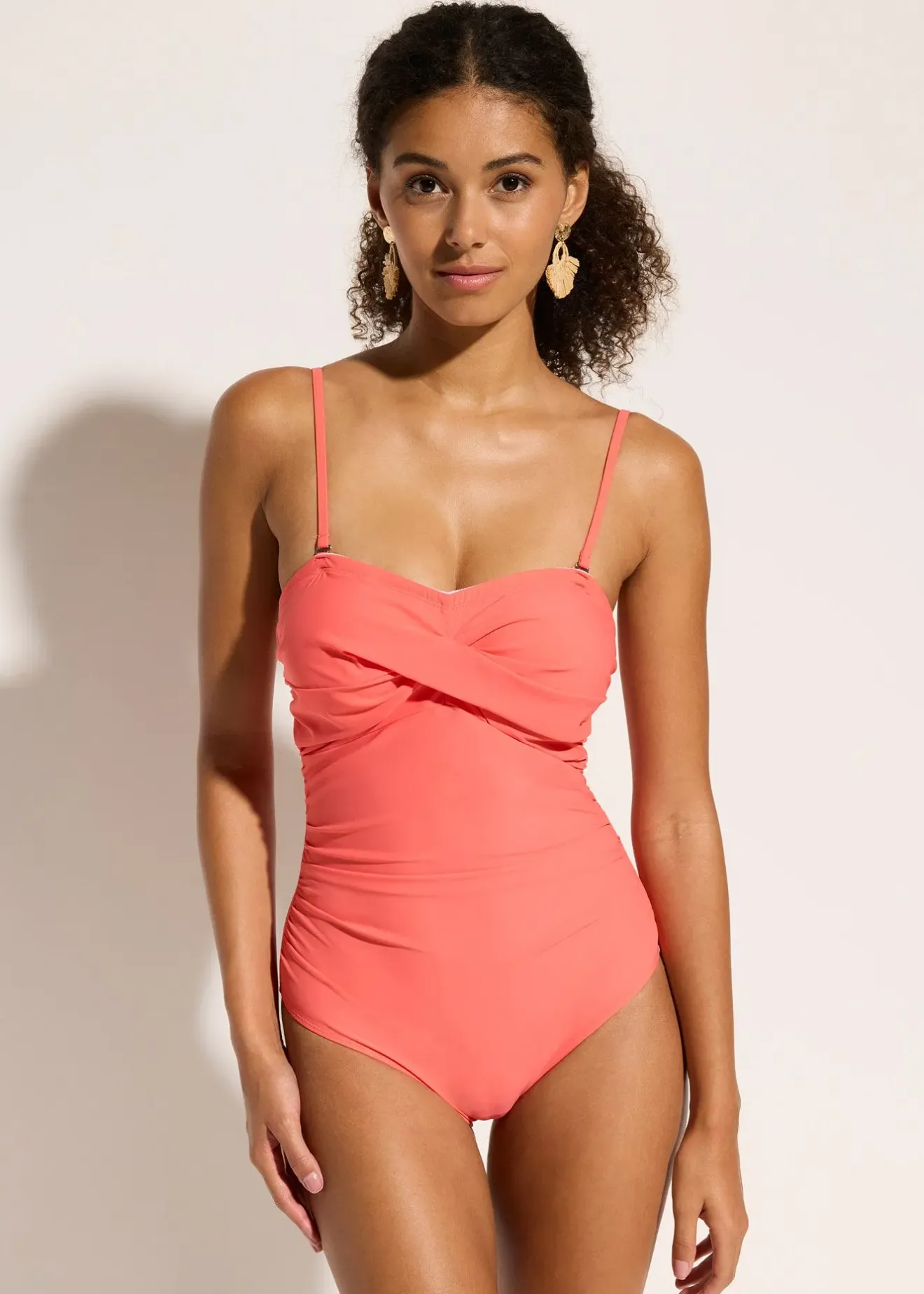 Femme bonprix Maillots De Bain Gainants|Maillots 1 Pièce|Maillot 1 pièce sculptant effet croisé, maintien modéré