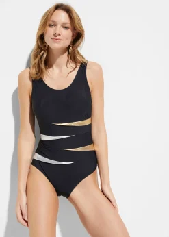 bonprix Maillot 1 pièce sculptant, maintien fort, avec empiècements|Femme Maillots 1 Pièce|Maillots De Bain Gainants