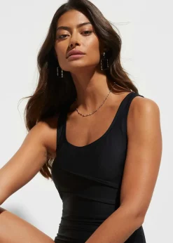 bonprix Maillot 1 pièce sculptant, maintien léger, avec plis décoratifs|Femme Maillots De Bain Gainants|Maillots 1 Pièce