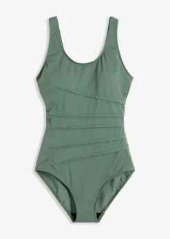 bonprix Maillot 1 pièce sculptant, maintien léger, avec plis décoratifs|Femme Maillots De Bain Gainants|Maillots 1 Pièce