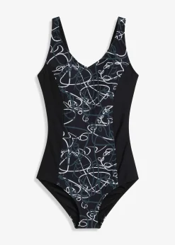 bonprix Maillot 1 pièce sculptant, maintien léger, col V|Femme Maillots De Bain Gainants|Maillots 1 Pièce