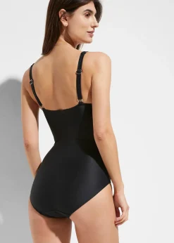 bonprix Maillot 1 pièce sculptant style croisé, maintien modéré|Femme Maillots De Bain Gainants|Maillots 1 Pièce