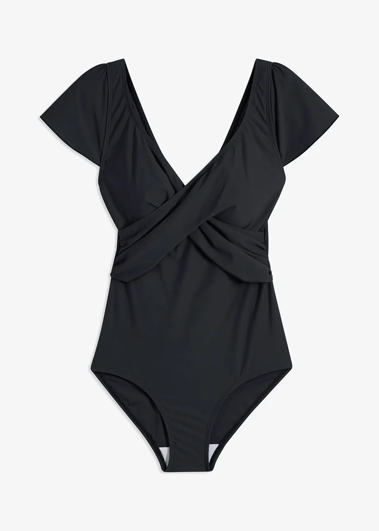 bonprix Maillot 1 pièce sculptant style croisé, maintien léger|Femme Maillots De Bain Gainants|Maillots 1 Pièce