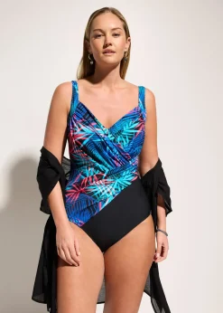 bonprix Maillot 1 pièce sculptant croisé, maintien léger|Femme Maillots De Bain Gainants|Maillots 1 Pièce