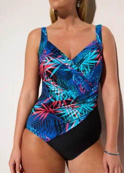 bonprix Maillot 1 pièce sculptant croisé, maintien léger|Femme Maillots De Bain Gainants|Maillots 1 Pièce