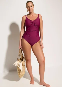 bonprix Maillot sculptant à fronces, maintien modéré|Femme Maillots De Bain Gainants|Maillots 1 Pièce