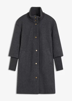 bonprix Manteau court aspect laine|Femme Vestes & Manteaux