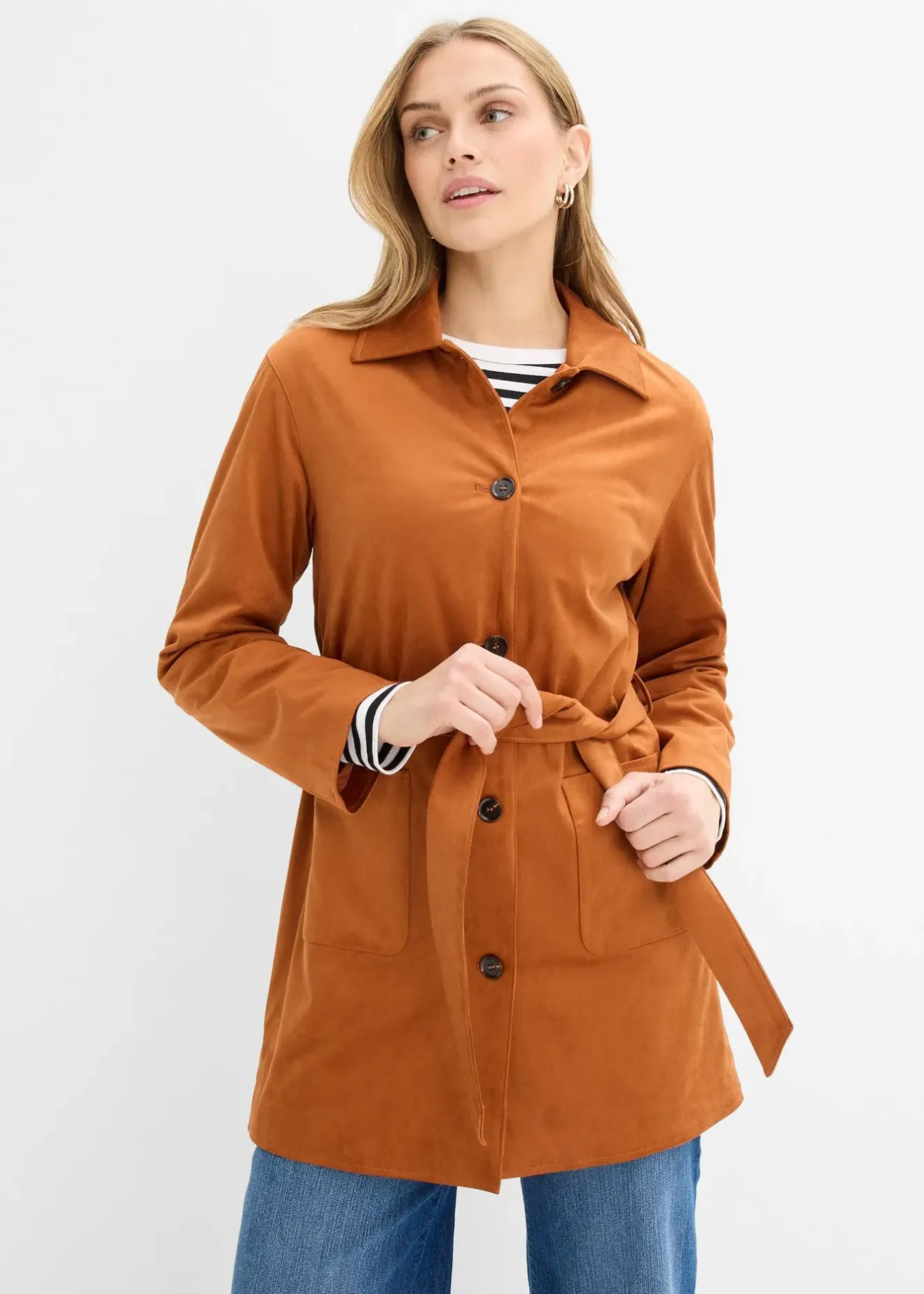 Femme bonprix Vestes & Manteaux|Manteau court avec ceinture