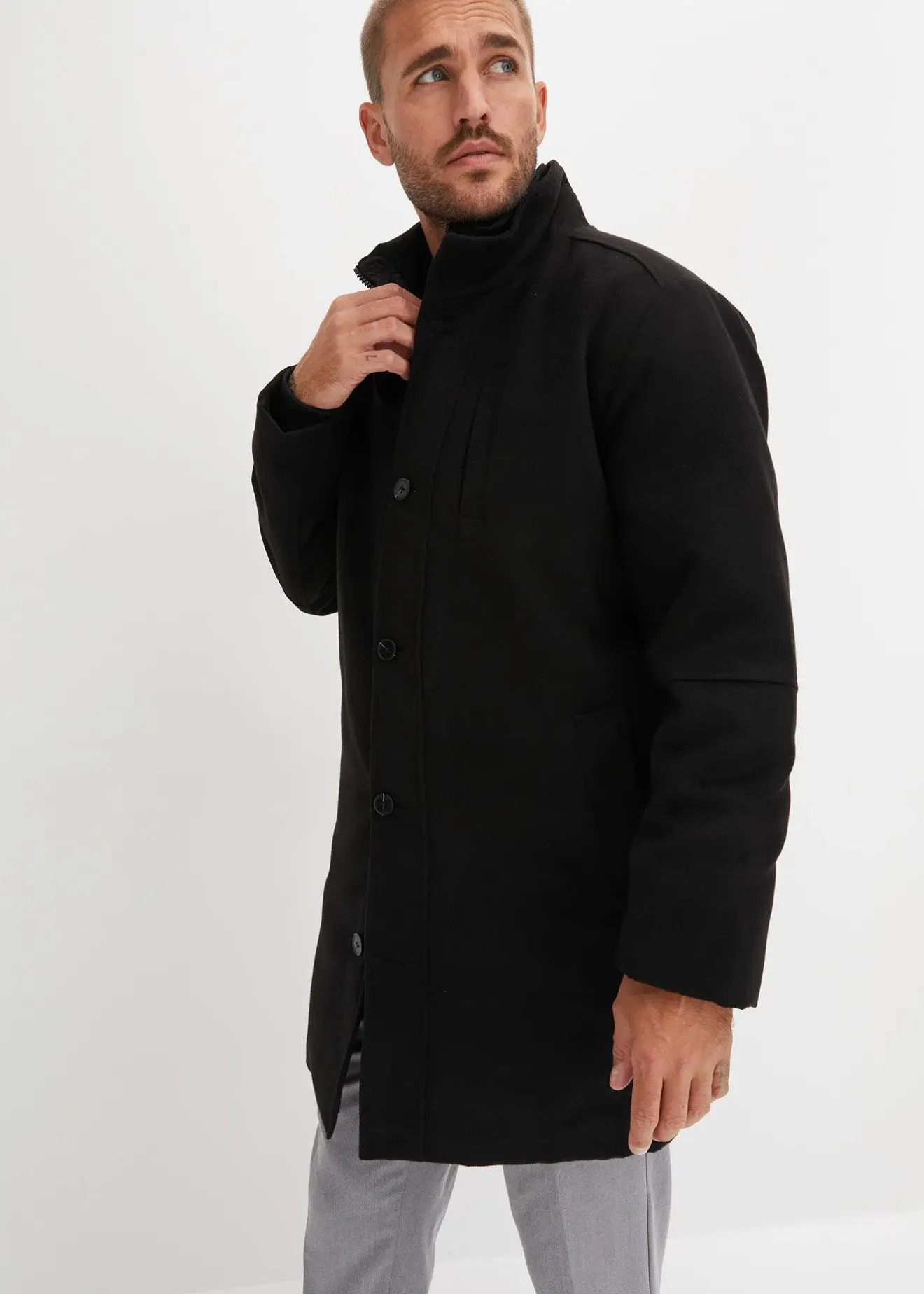 bonprix Manteau court avec empiècement coupe-vent|Homme Vestes