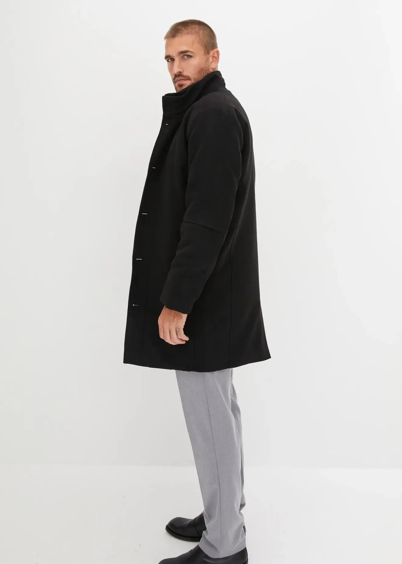 bonprix Manteau court avec empiècement coupe-vent|Homme Vestes