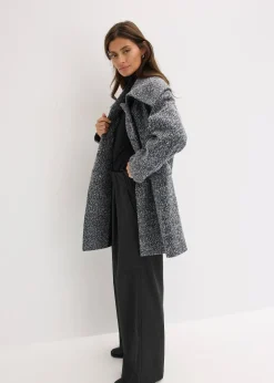 bonprix Manteau court et oversize, aspect chiné|Femme Vestes & Manteaux
