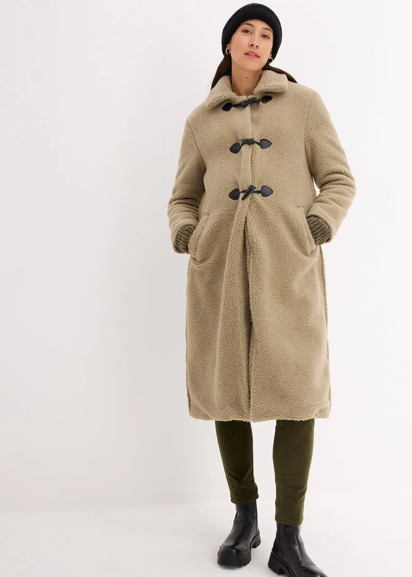 bonprix Manteau de grossesse en sherpa avec empiècement de portage|Femme Femme Enceinte