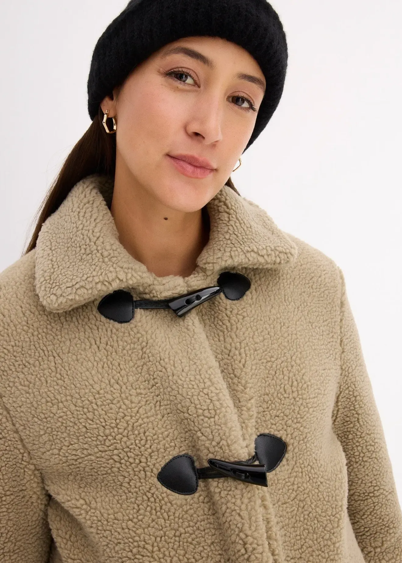 bonprix Manteau de grossesse en sherpa avec empiècement de portage|Femme Femme Enceinte