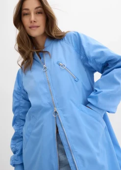 bonprix Manteau léger avec col en bord-côtes|Femme Vestes & Manteaux
