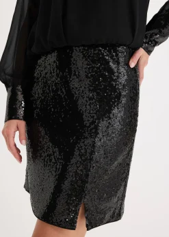 Femme bonprix Jupes|Mini-jupe à sequins