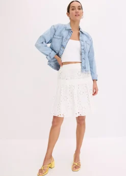 bonprix Mini-jupe en broderie anglaise|Femme Jupes