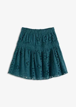 Femme bonprix Jupes|Mini-jupe en broderie anglaise