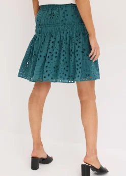 Femme bonprix Jupes|Mini-jupe en broderie anglaise