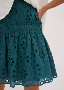 Femme bonprix Jupes|Mini-jupe en broderie anglaise