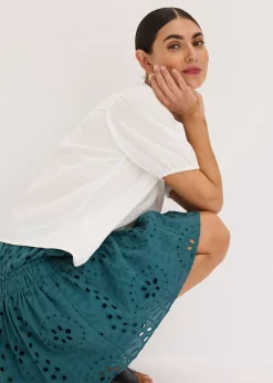 Femme bonprix Jupes|Mini-jupe en broderie anglaise