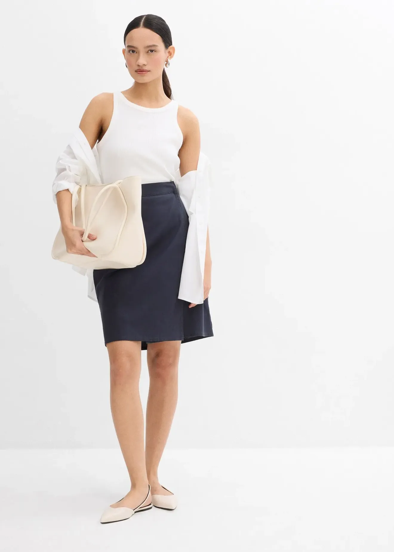 Femme bonprix Jupes|Mini-jupe en twill